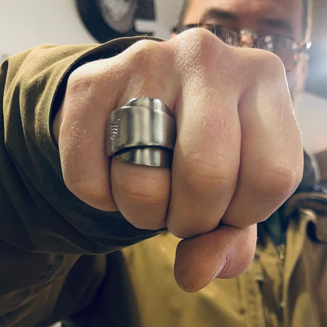 Anello Artigianale ILLY Mod. INTERO  Realizzato con intero Cucchiaino in Acciaio Inox 18/10