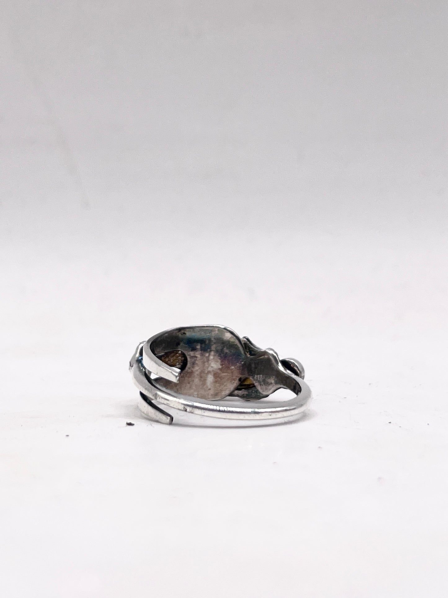 Anello Artigianale FEDINA/INTERO/SPIRALE DELFINO ARALDICO  Realizzato con Antica posata (Prima Metà del ’900)