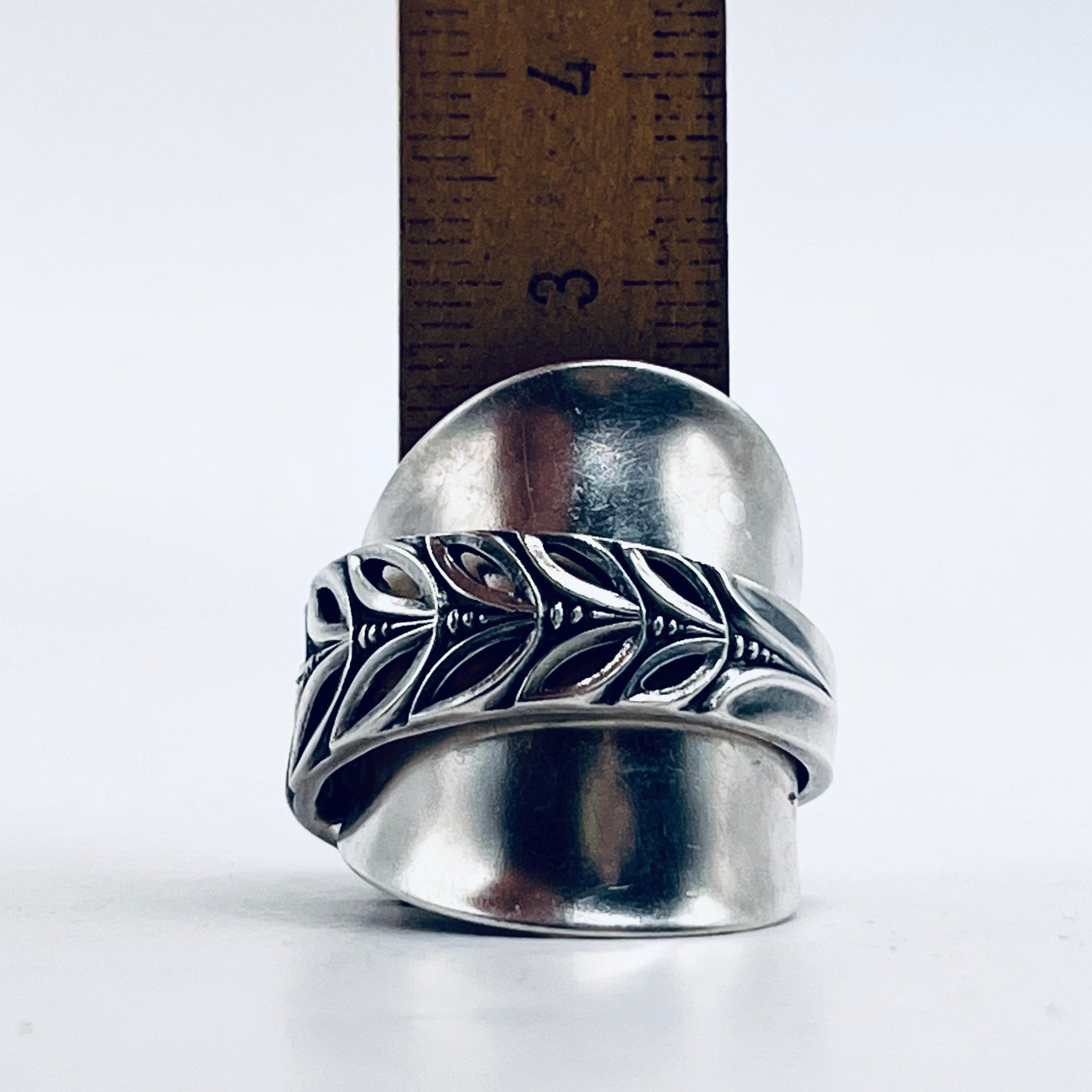 Anello Artigianale LOTO Mod. SPIRALE/INTERO/CLASSICO  Realizzato con Antica posata in Argento (Prima Metà del ’900)