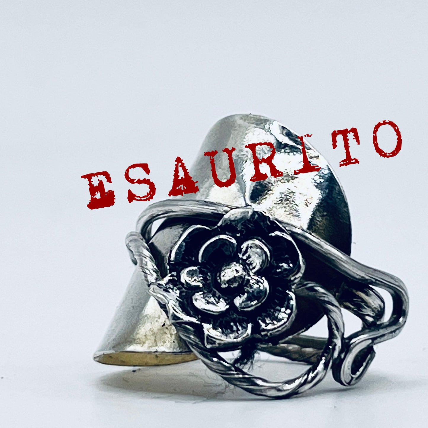 Anello Artigianale ART NOUVEAU Mod. INTERO/SPIRALE  Realizzato con Antica posata in Argento (Prima Metà del ’900)