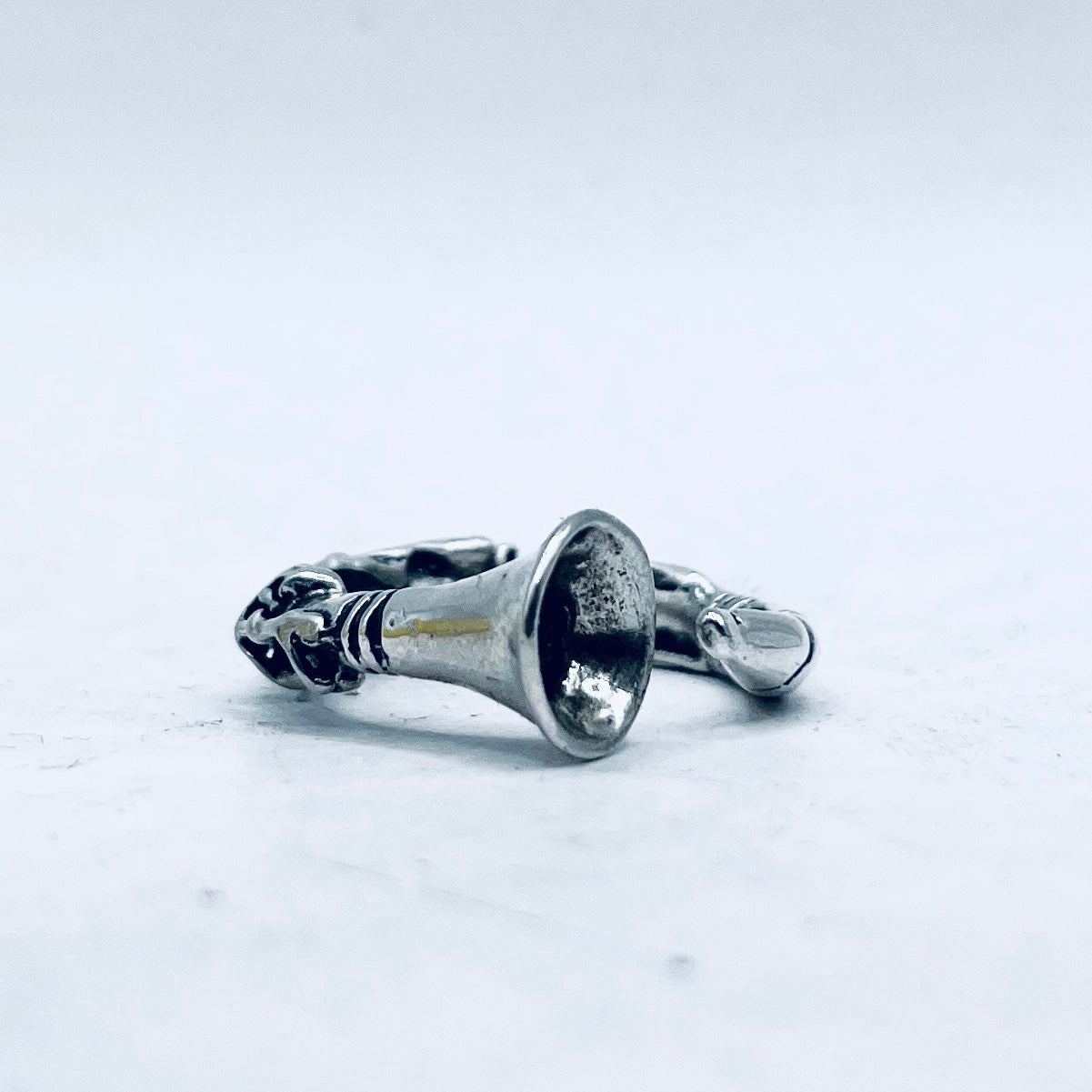 Anello Artigianale CLARINETTO Mod. CLASSICO  Realizzato con Antica SPILLA in Argento 800(Prima Metà del ’900)