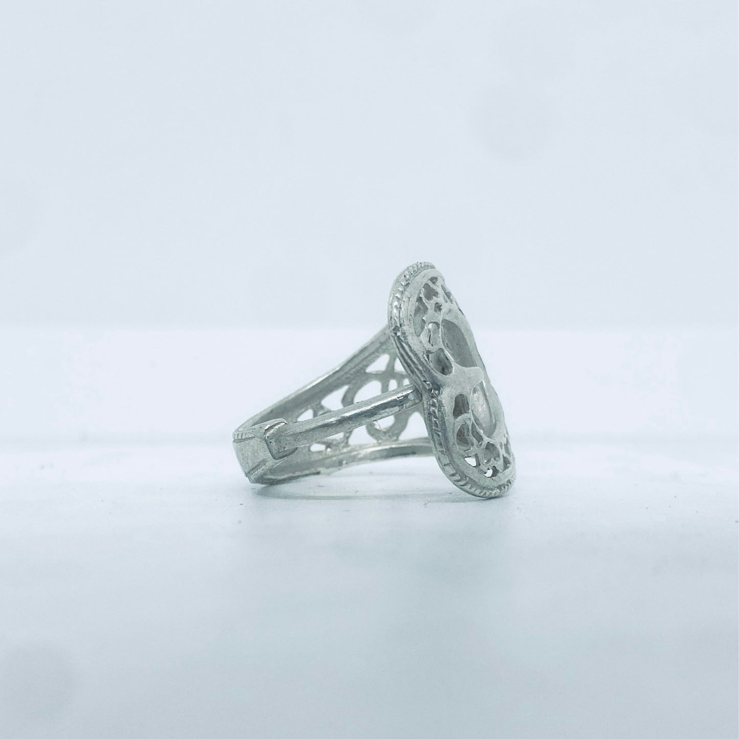 Anello Artigianale CUORI TRAFORATI Mod. CLASSICO/SPIRALE  Realizzato con Antica posata in Argento (Prima Metà del ’900)