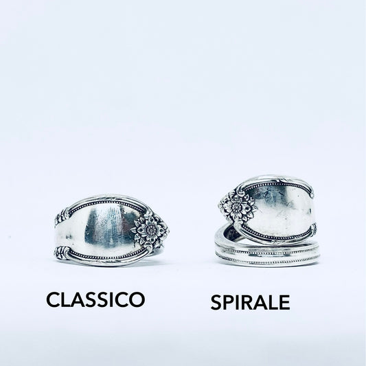 Anello Artigianale Mod. CLASSICO/SPIRALE  Realizzato con Antica posata in Argento (Prima Metà del ’900)