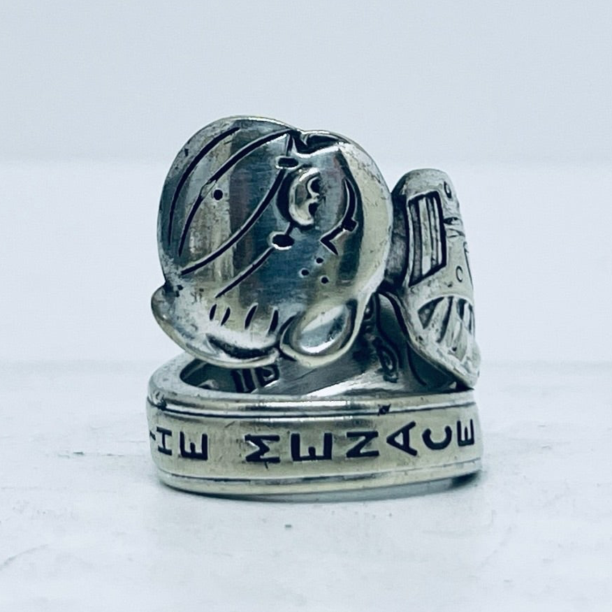 Anello Artigianale DENNIS THE MENACE Mod. CLASSICO/SPIRALE  Realizzato con Antica posata in Argento (Prima Metà del ’900)