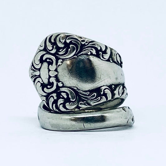 Anello Artigianale Mod. SPIRALE  Realizzato con Antica posata in Argento (Prima Metà del ’900)