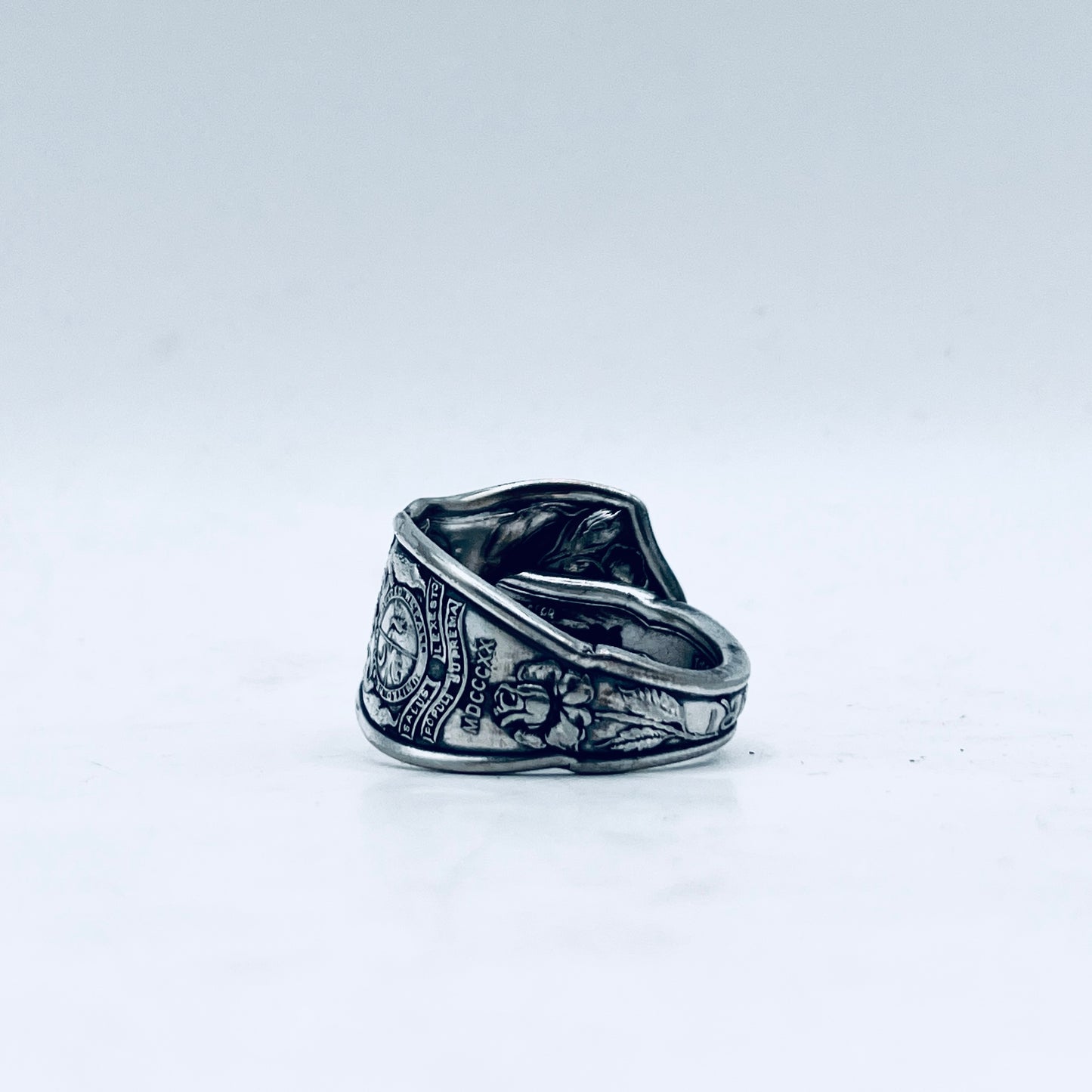 Anello Artigianale Mod. CLASSICO/SPIRALE  WISCONSIN Realizzato con Antica posata in Argento (Prima Metà del ’900)