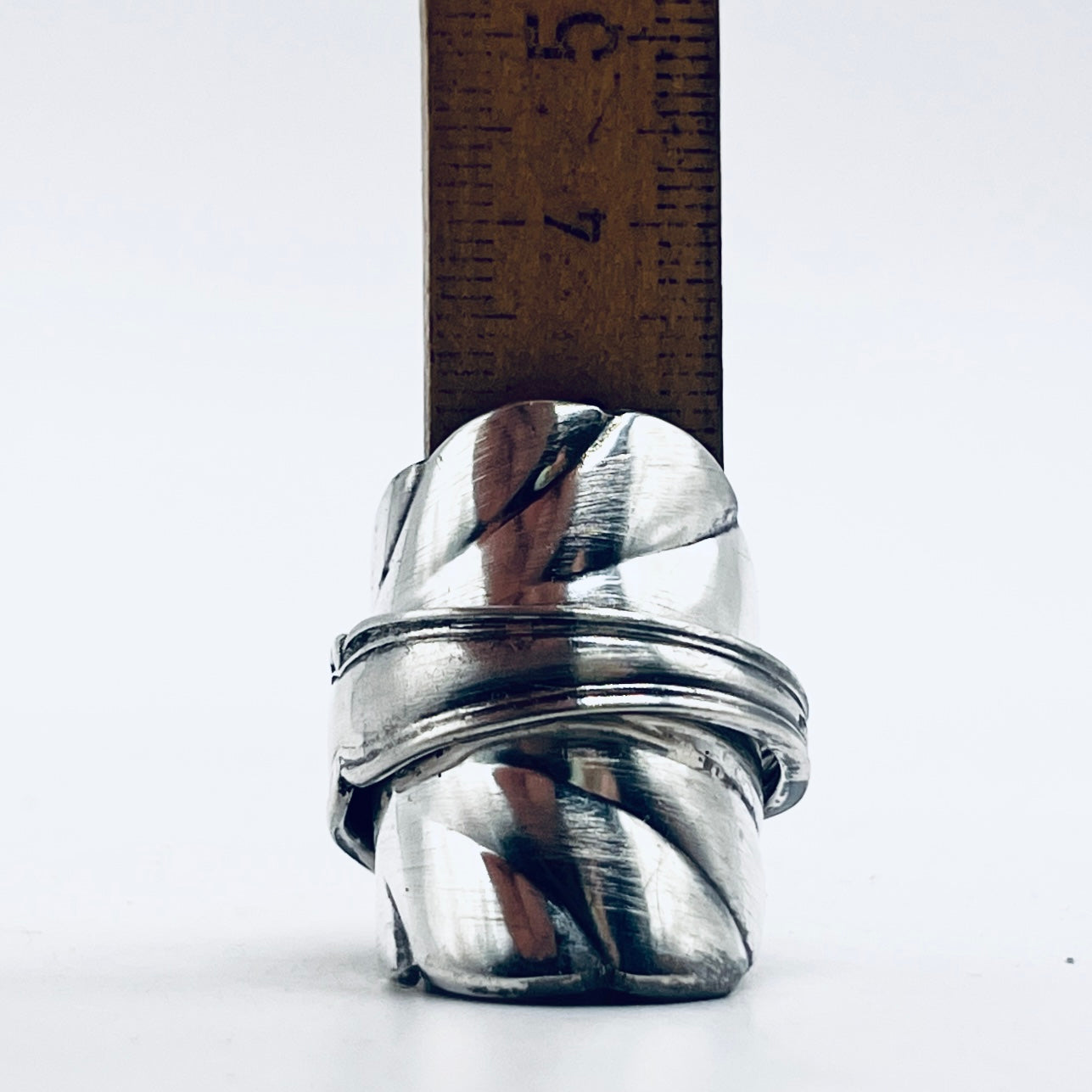 Anello Artigianale CONCHIGLIA Mod. INTERO  Realizzato con intero Antico Cucchiaino in Argento 800(Prima Metà del ’900)