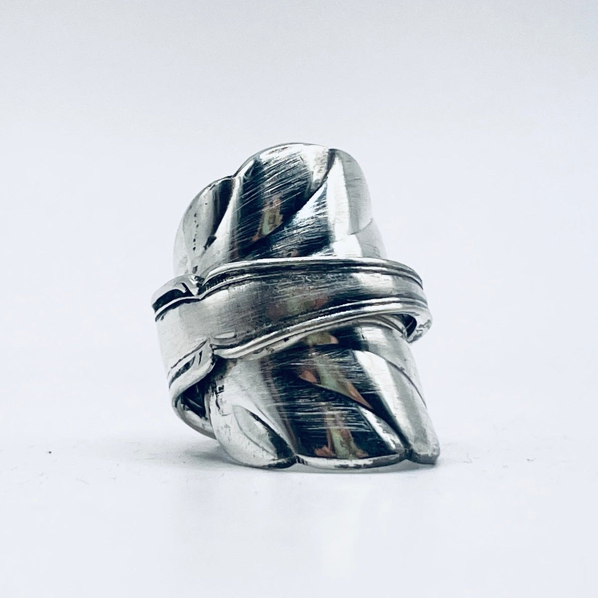 Anello Artigianale CONCHIGLIA Mod. INTERO  Realizzato con intero Antico Cucchiaino in Argento 800(Prima Metà del ’900)