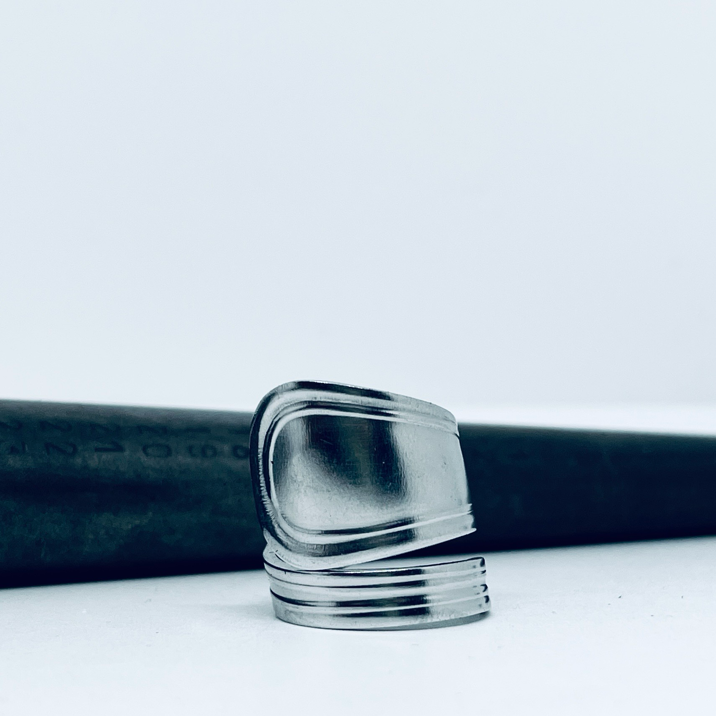 Anello Artigianale TESTER Mod. SPIRALE  Realizzato con posata in Acciaio