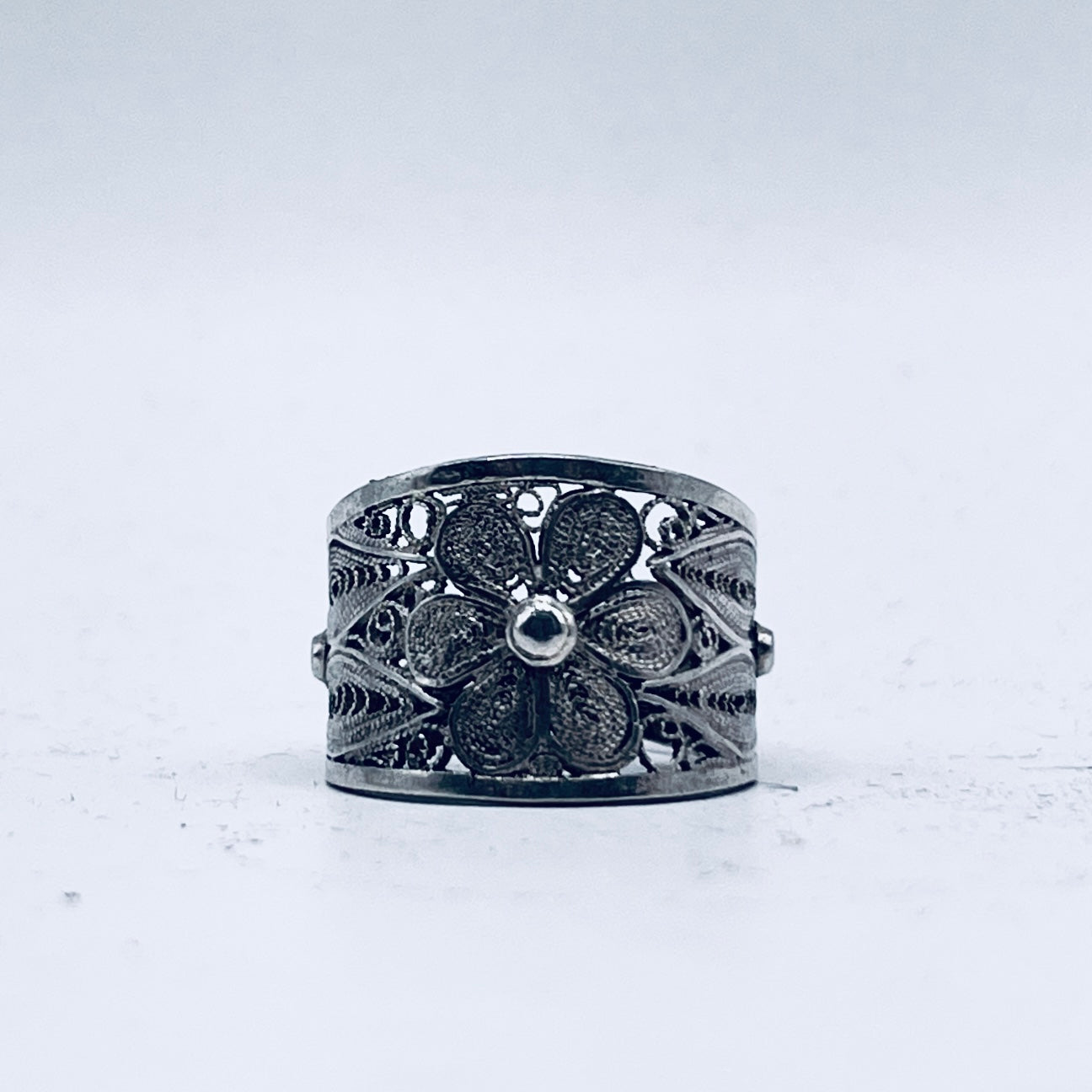 Anello Artigianale FILIGRANA Mod. SPILLA Realizzato con Antica spilla in Argento (Prima Metà del ’900)