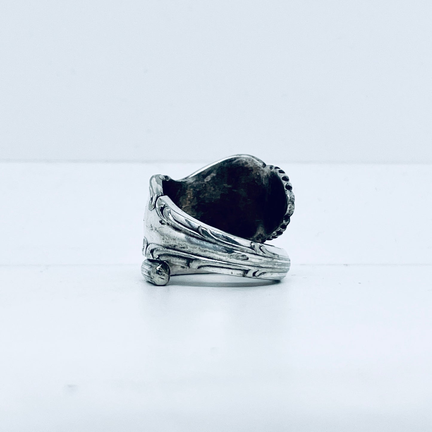 Anello Artigianale Mod. SPIRALE  Realizzato con Antica posata in Argento (Prima Metà del ’900)