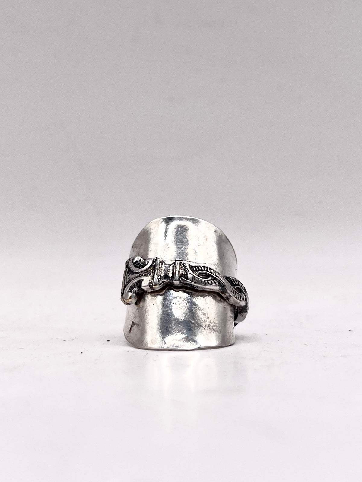 Anello Intero Intreccio ricavato da un cucchiaino antico in lega d’argento – vista 2