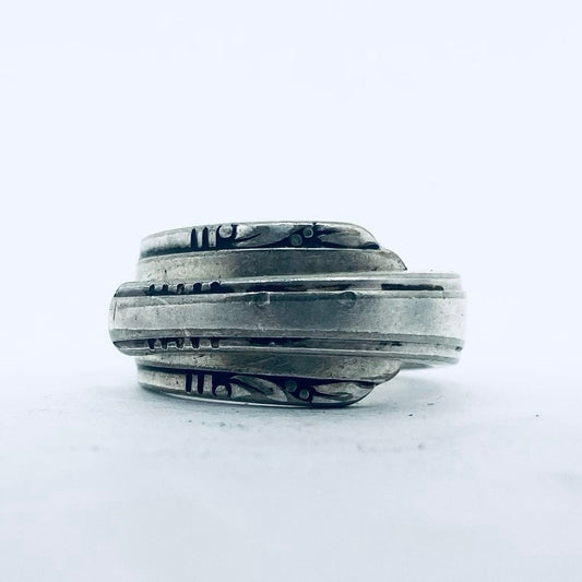 Anello Artigianale SOVRAPPOSTO Mod. CLASSICO  Realizzato con Antica posata in Argento (Prima Metà del ’900)