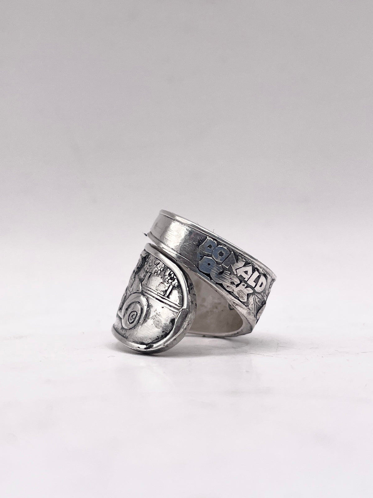 Anello Donald Duck ricavato da una posata antica in lega d’argento – vista 9
