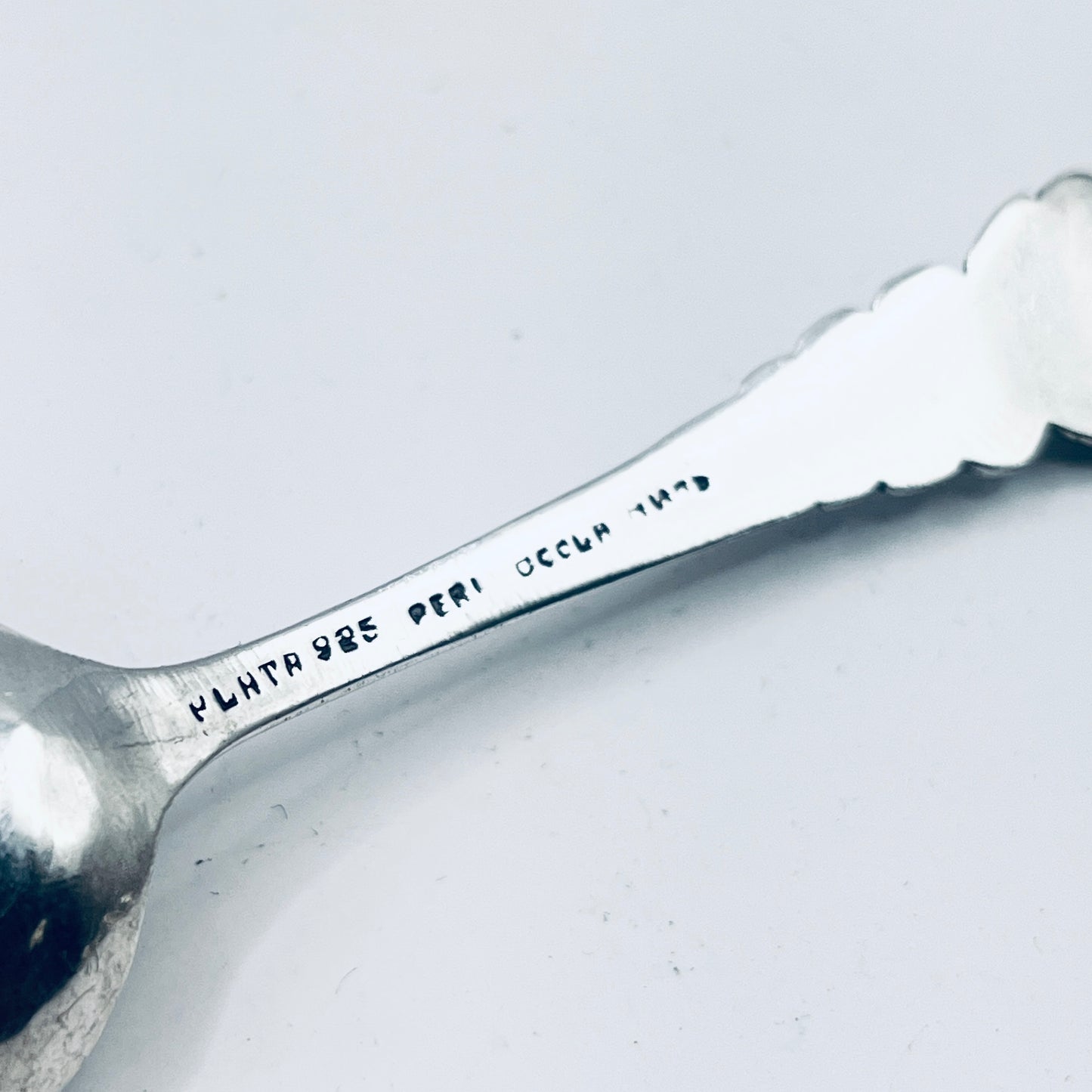 Anello Artigianale FIORE PERÙ Mod. INTERO MARTELLATO Realizzato con intero Antico Cucchiaino in Argento 925(Prima Metà del ’900)