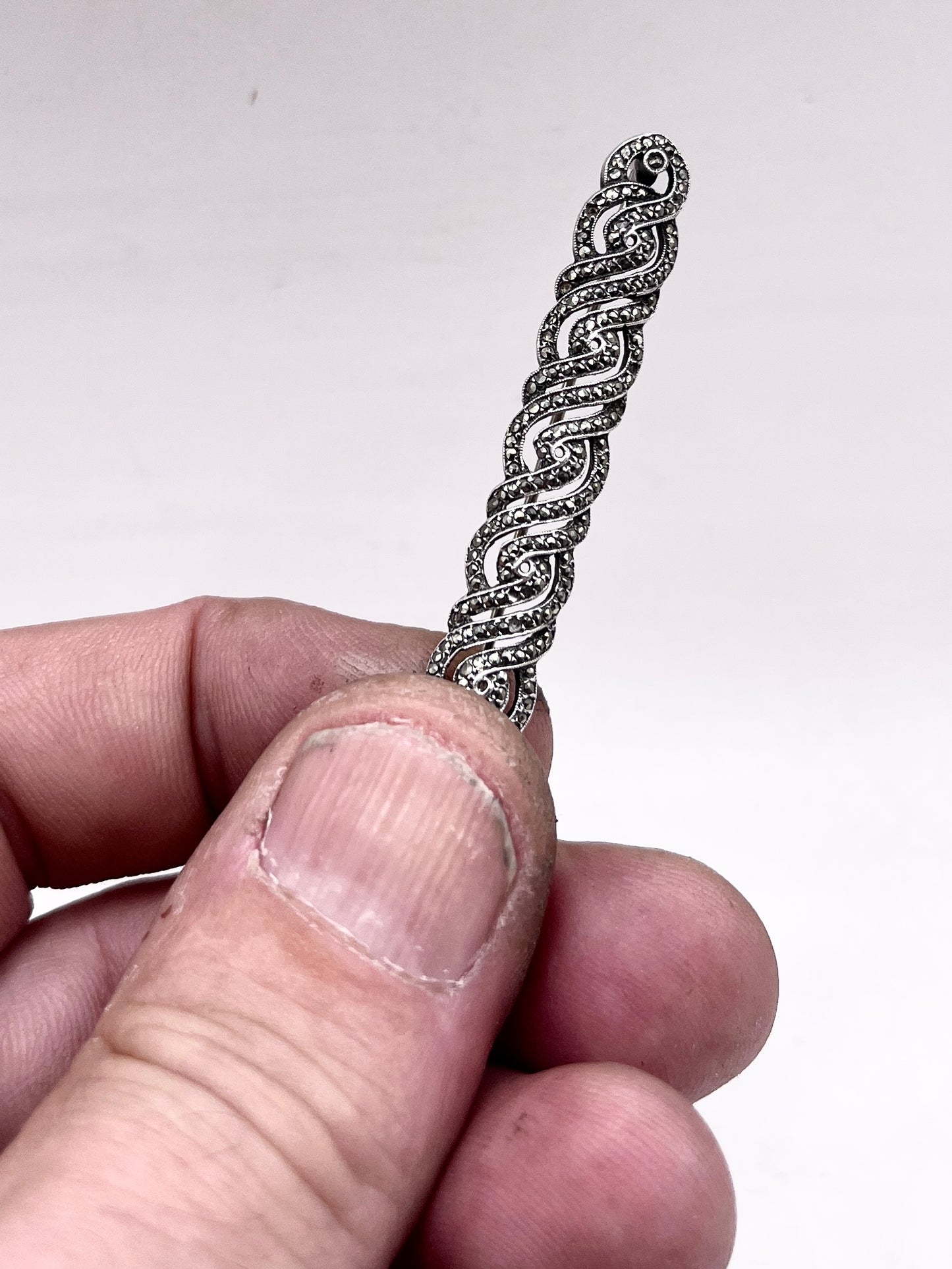 Anello Artigianale SPILLA INTRECCIO Mod. SPILLA Realizzato con Antica spilla in Argento (Prima Metà del ’900)