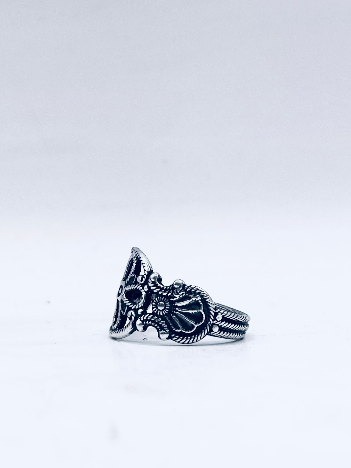 Anello Artigianale QUADRIFOGLIO Mod. CLASSICO  Realizzato con intero Antico Cucchiaino in Argento 800(Prima Metà del ’900)
