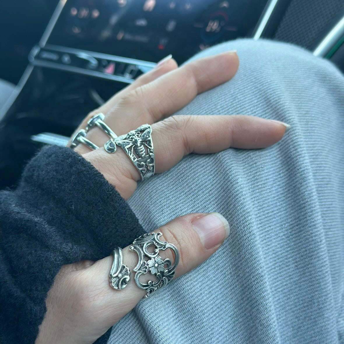 Anello Artigianale TRAFORATO DELUXE Mod. CLASSICO/SPIRALE  Realizzato con Antica posata in Argento (Prima Metà del ’900)