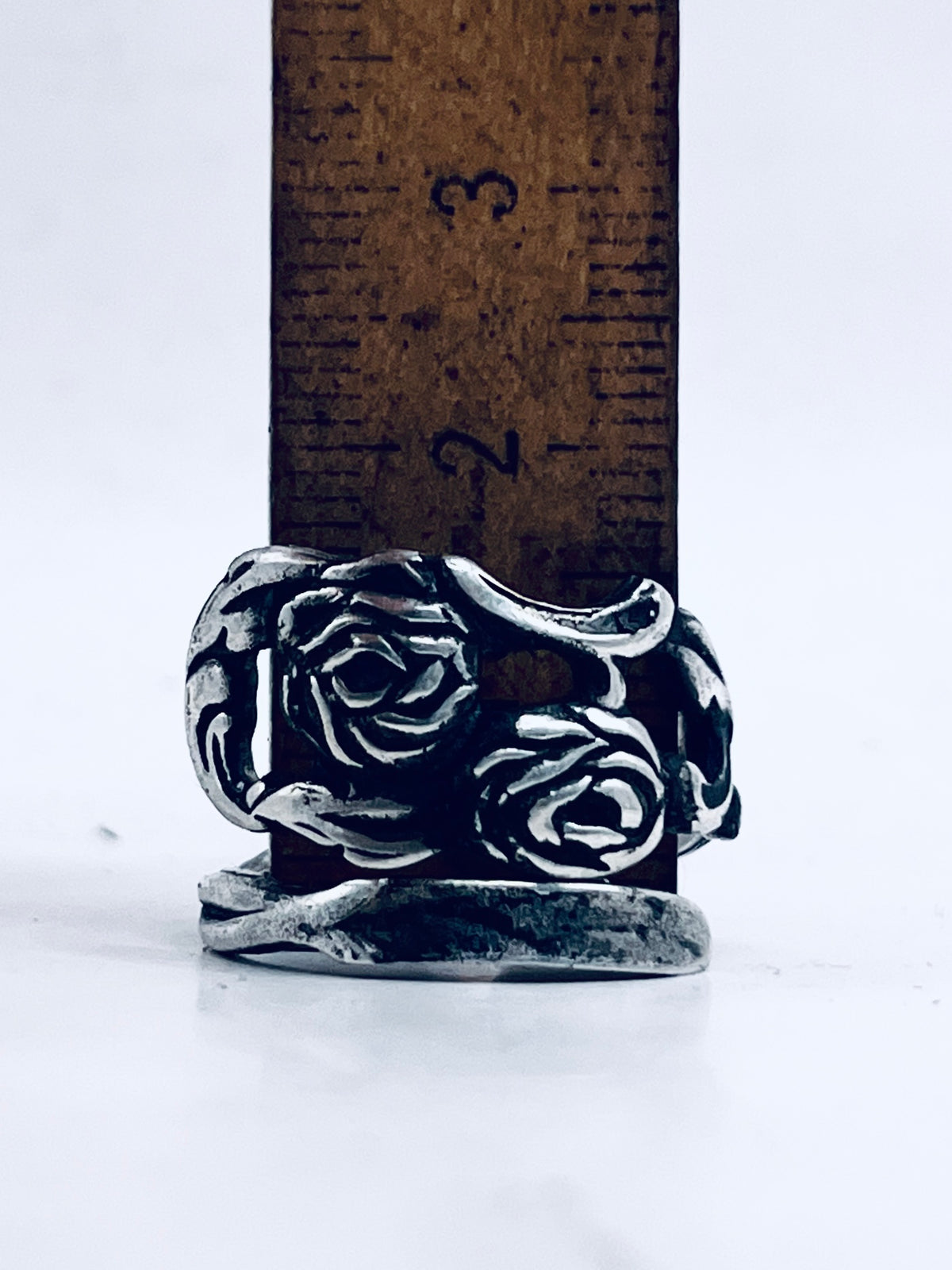 Anello Rose Art Nouveau ricavato da una posata antica in argento 925 – vista 15