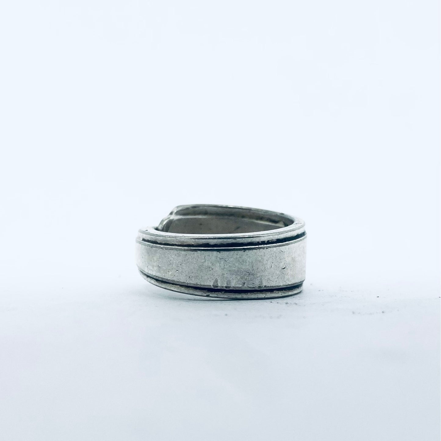 Anello Artigianale SOVRAPPOSTO Mod. CLASSICO  Realizzato con Antica posata in Argento (Prima Metà del ’900)