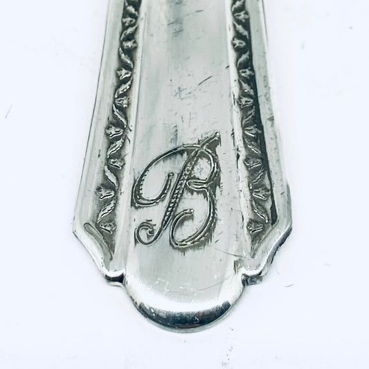 Anello Artigianale INIZIALE B Realizzato con Antica posata in Argento (Prima Metà del '900)