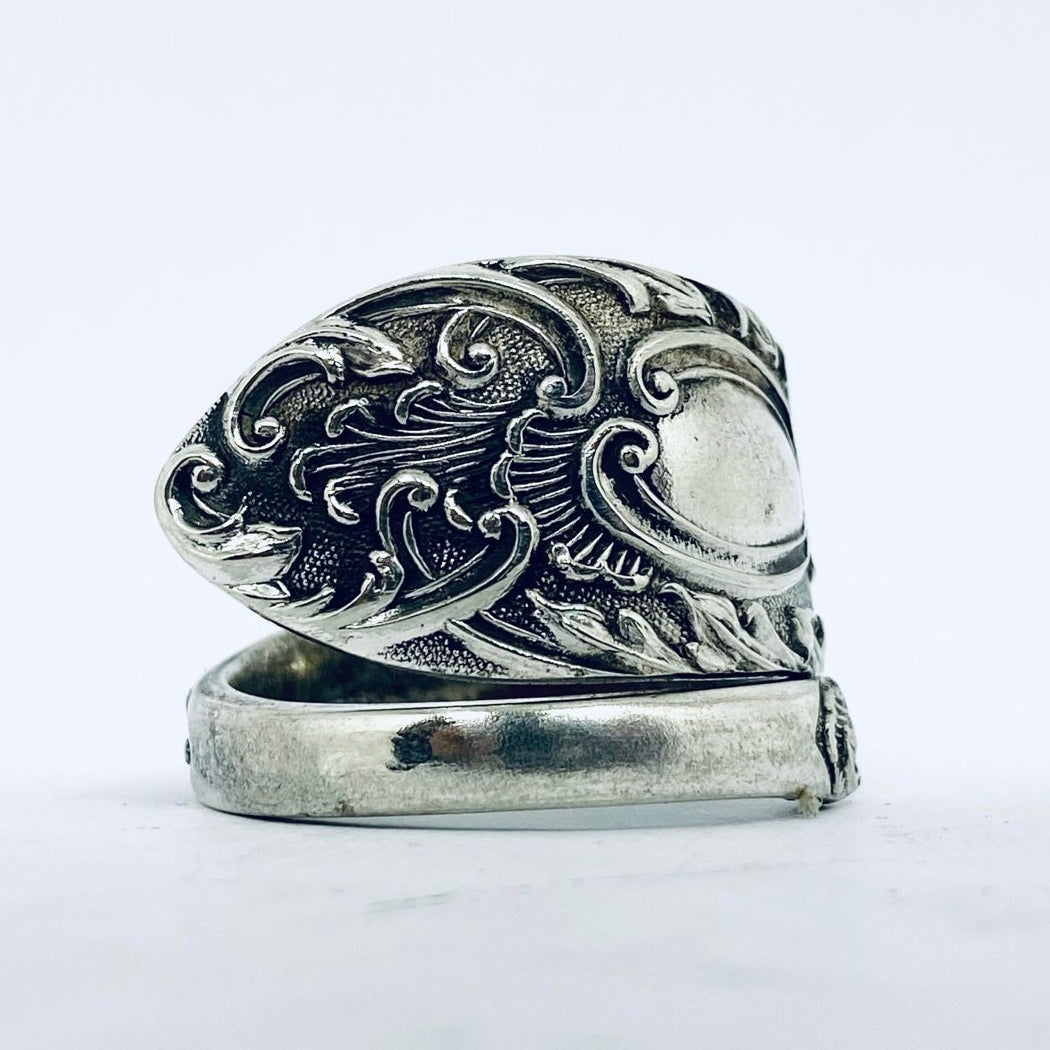 Anello Artigianale Mod. SPIRALE  Realizzato con Antica posata in Argento (Prima Metà del ’900)