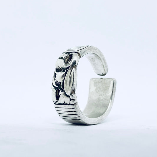 Anello Artigianale CAMPANULE2  Mod. CLASSICO  Realizzato con Antica posata in Argento (Prima Metà del ’900)