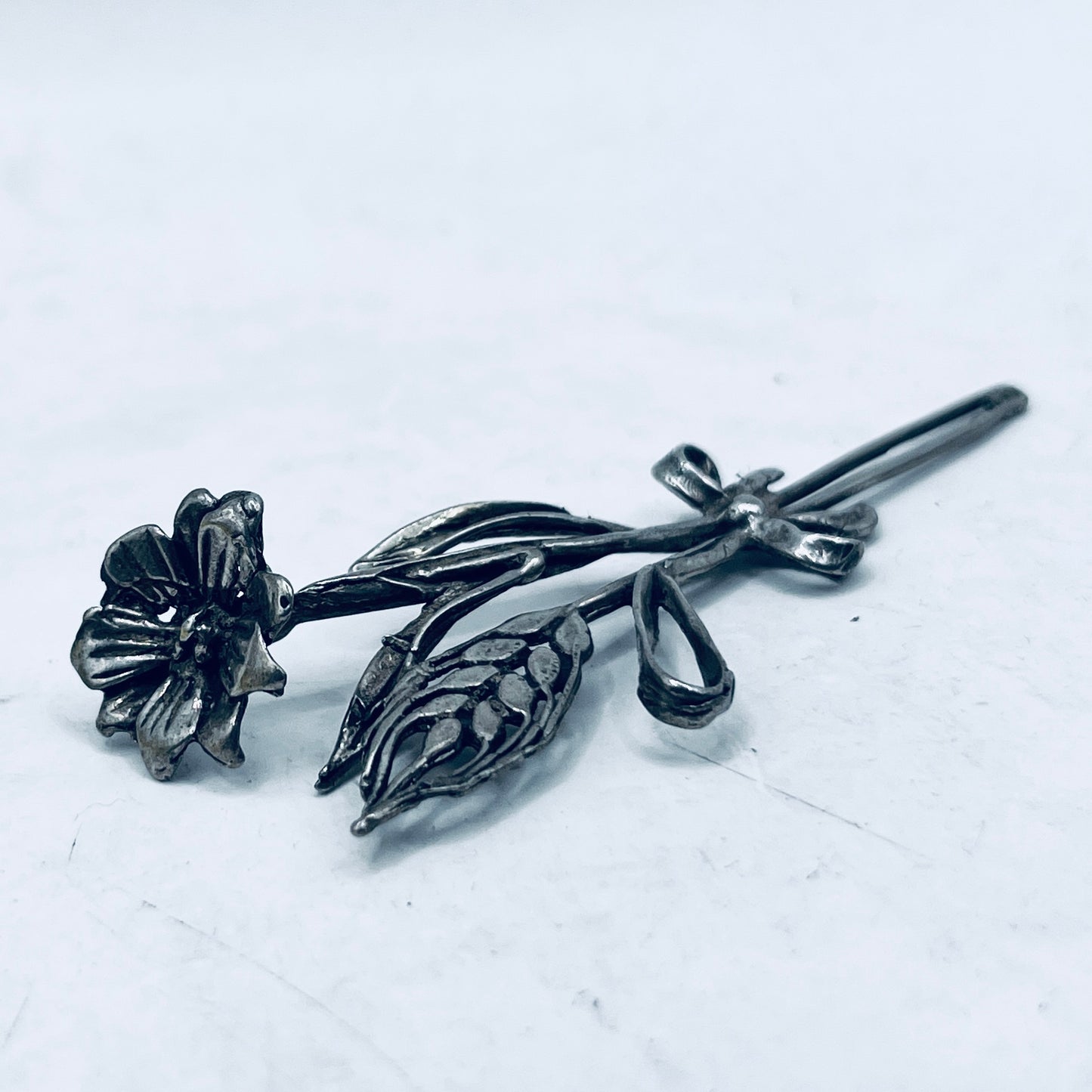 Anello Artigianale SPIGA 01 Mod. CLASSICO  Realizzato con Antica SPILLA in Argento 800(Prima Metà del ’900)