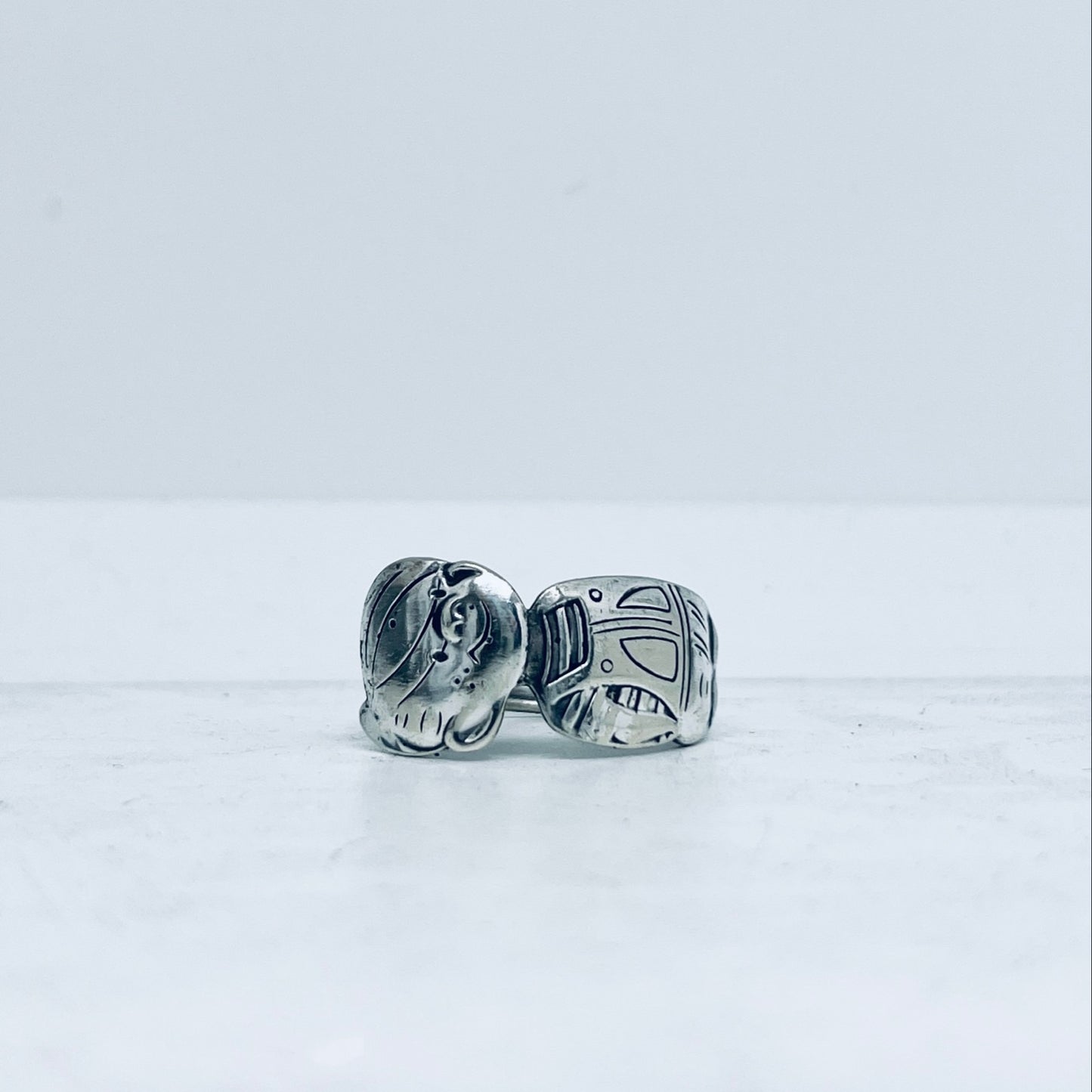 Anello Artigianale DENNIS THE MENACE Mod. CLASSICO/SPIRALE  Realizzato con Antica posata in Argento (Prima Metà del ’900)