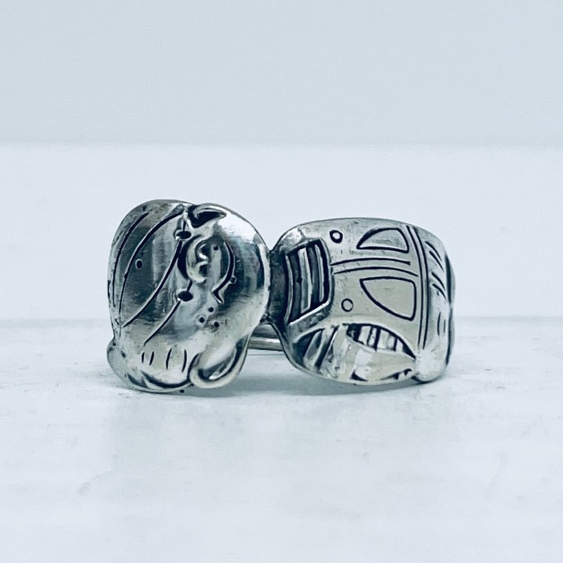 Anello Artigianale DENNIS THE MENACE Mod. CLASSICO/SPIRALE  Realizzato con Antica posata in Argento (Prima Metà del ’900)