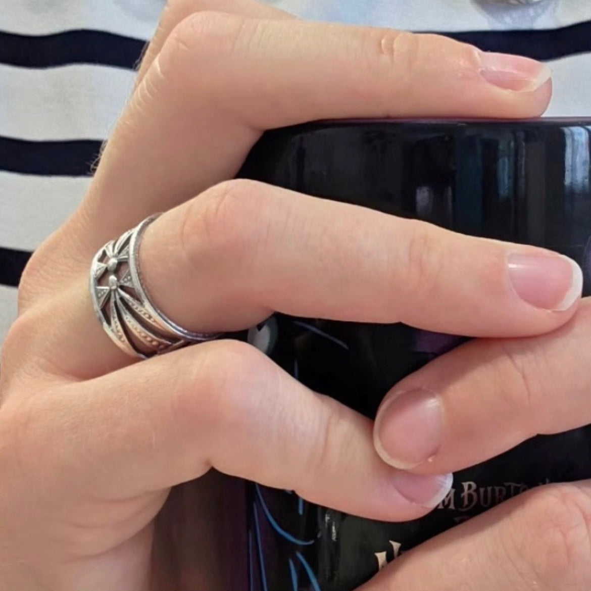 Anello Artigianale ASTRO Mod. SPILLA Realizzato con Antica spilla in Argento (Prima Metà del ’900)