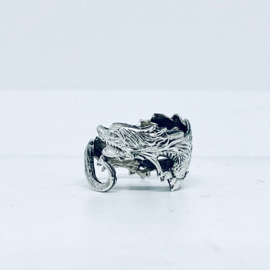 Anello Artigianale DRAGONE Mod. SPILLA Realizzato con Antica spilla in Argento (Prima Metà del ’900)