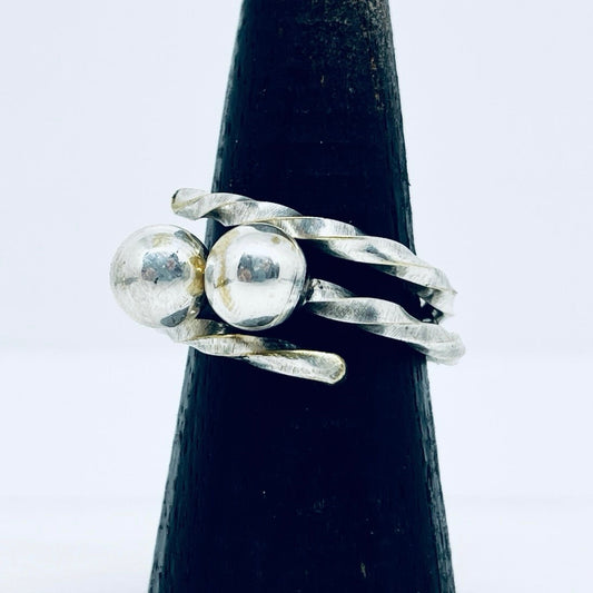 Anello Artigianale PALLINE Mod. CLASSICO  Realizzato con Antica posata in Argento (Prima Metà del ’900)