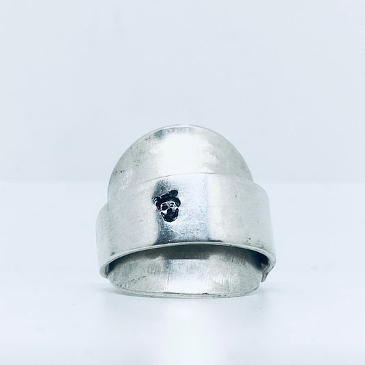 Anello Artigianale LOGO TEDDY02 Mod. INTERO  Realizzato con intero Antico Cucchiaino in Argento (Prima Metà del ’900)