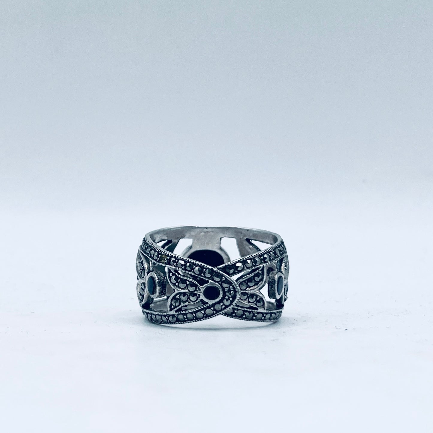 Anello Artigianale SPILLA ONICE Mod. SPILLA Realizzato con Antica spilla in Argento (Prima Metà del ’900)