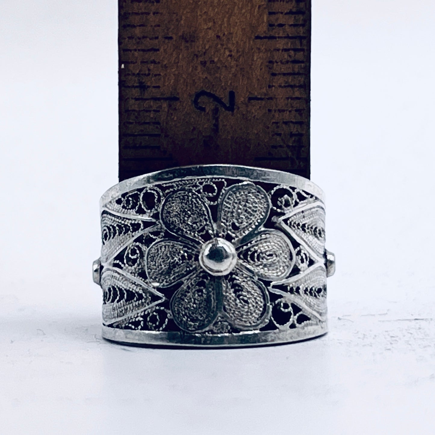Anello Artigianale FILIGRANA Mod. SPILLA Realizzato con Antica spilla in Argento (Prima Metà del ’900)