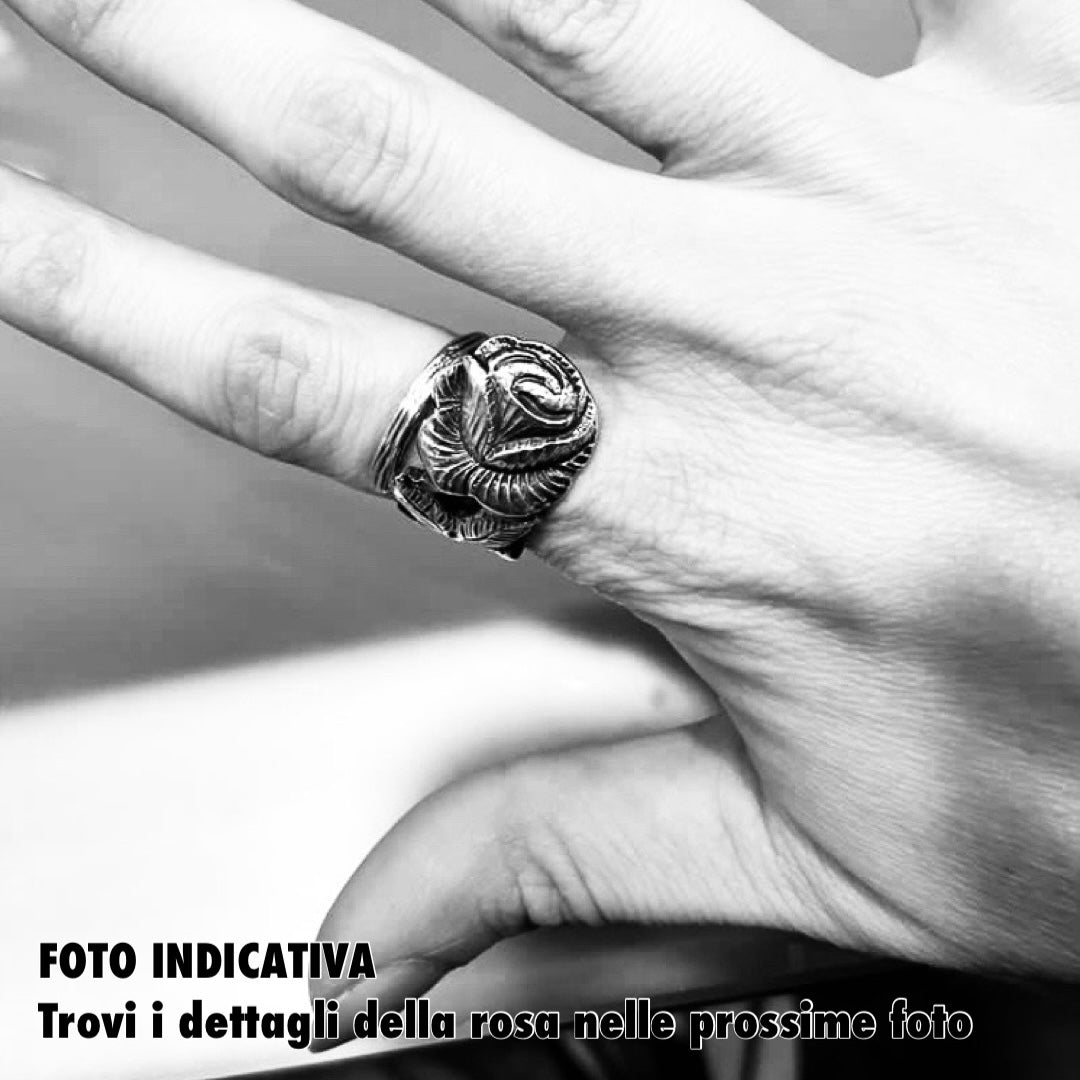 Anello Artigianale ROSA Mod. SPIRALE  Realizzato con Antica posata in Argento (Prima Metà del ’900)