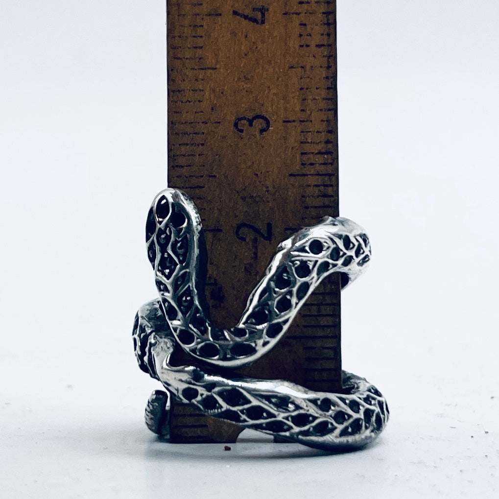 Anello Artigianale SERPENTE Mod. SPILLA Realizzato con Antica spilla in Argento (Prima Metà del ’900)