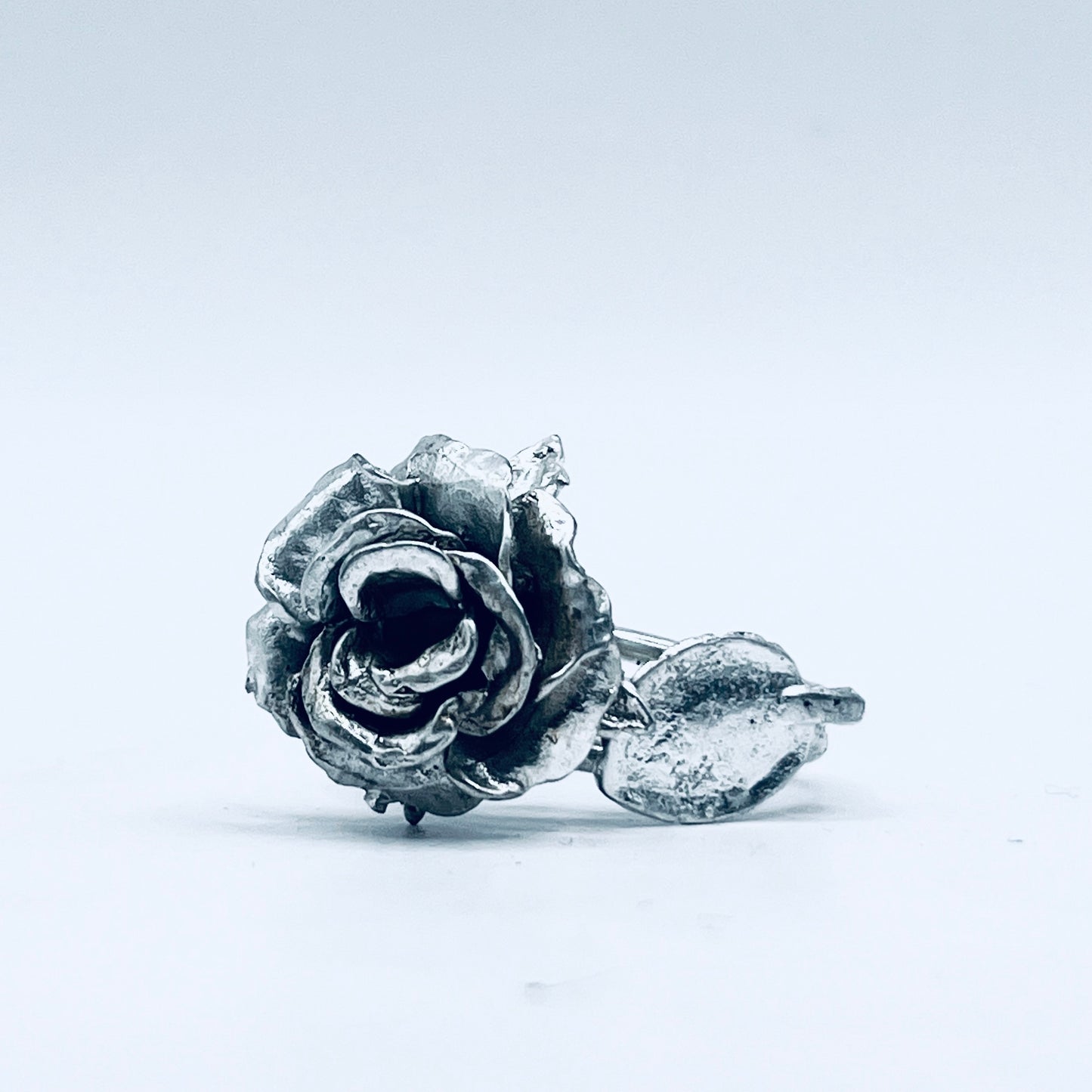 Anello Artigianale + Orecchini (omaggio) ROSA 02 Mod. CLASSICO  Realizzato con Antica SPILLA in Argento 800(Prima Metà del ’900)