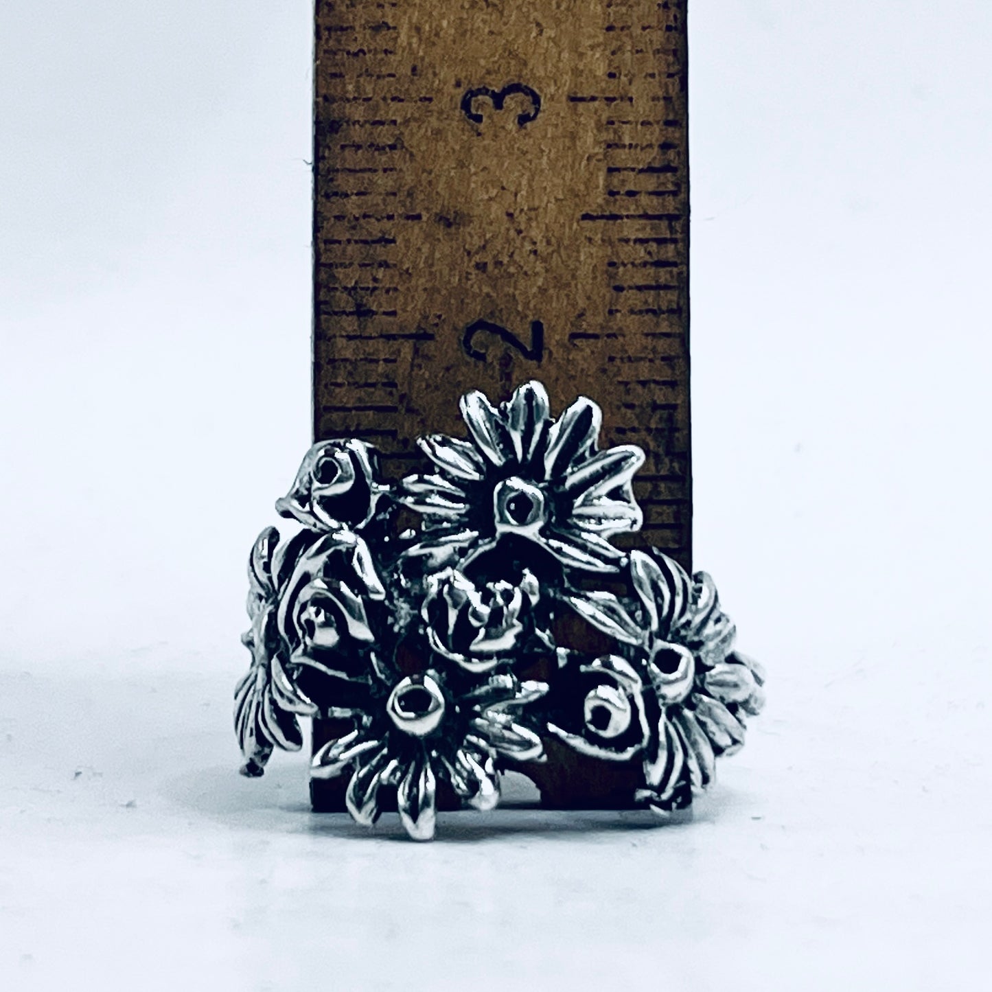Anello Artigianale CONCHIGLIA MARGHERITE Mod. INTERO  Realizzato con intero Antico Cucchiaino in Argento 800(Prima Metà del ’900)