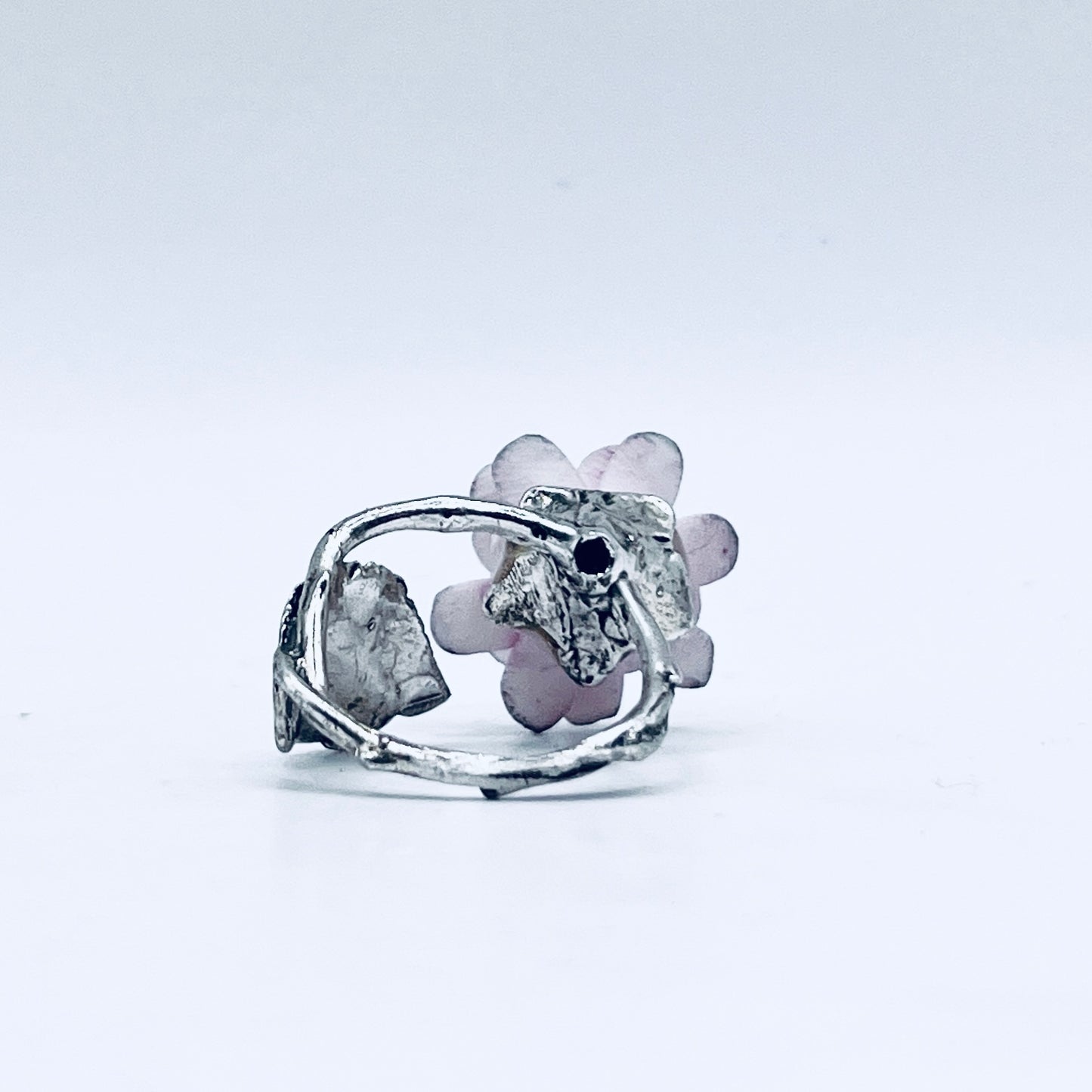 Anello Artigianale ROSA 03 Mod. CLASSICO  Realizzato con Antica SPILLA in Argento 800(Prima Metà del ’900)