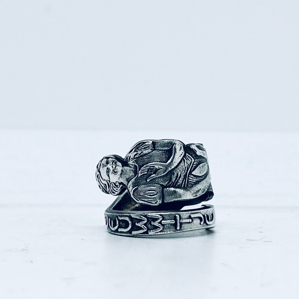 Anello Artigianale BIANCANEVE Mod. SPIRALE  Realizzato con Antica posata in Argento (Prima Metà del ’900)
