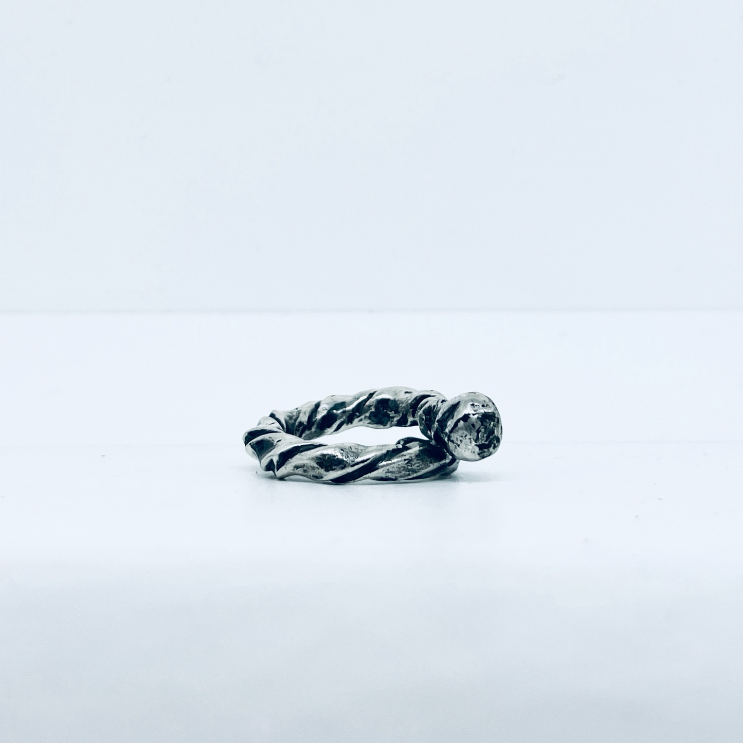Anello Artigianale PALLINA S.MARCO  Mod. CLASSICO/FEDINA/SPIRALE  Realizzato con Antica posata in Argento (Prima Metà del ’900)