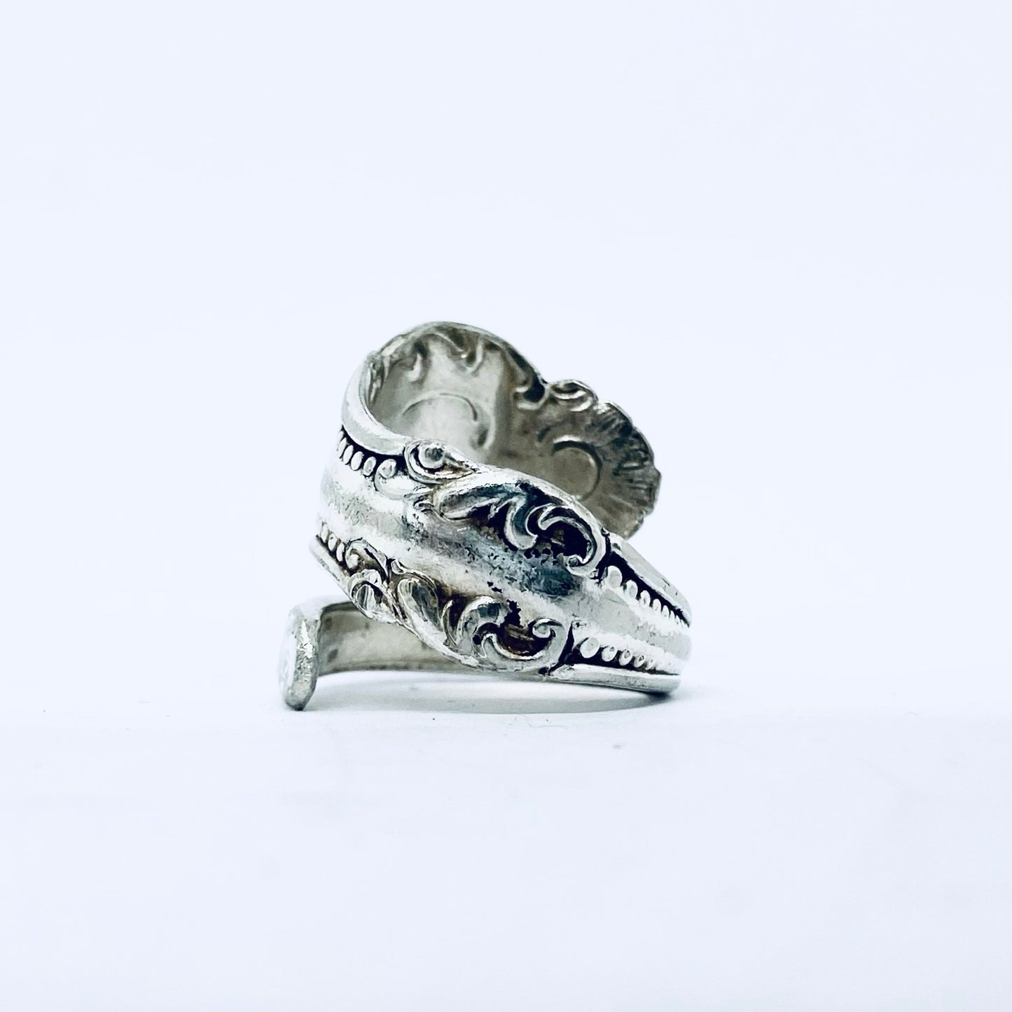 Anello Artigianale Mod. SPIRALE  Realizzato con Antica posata in Argento (Prima Metà del ’900)