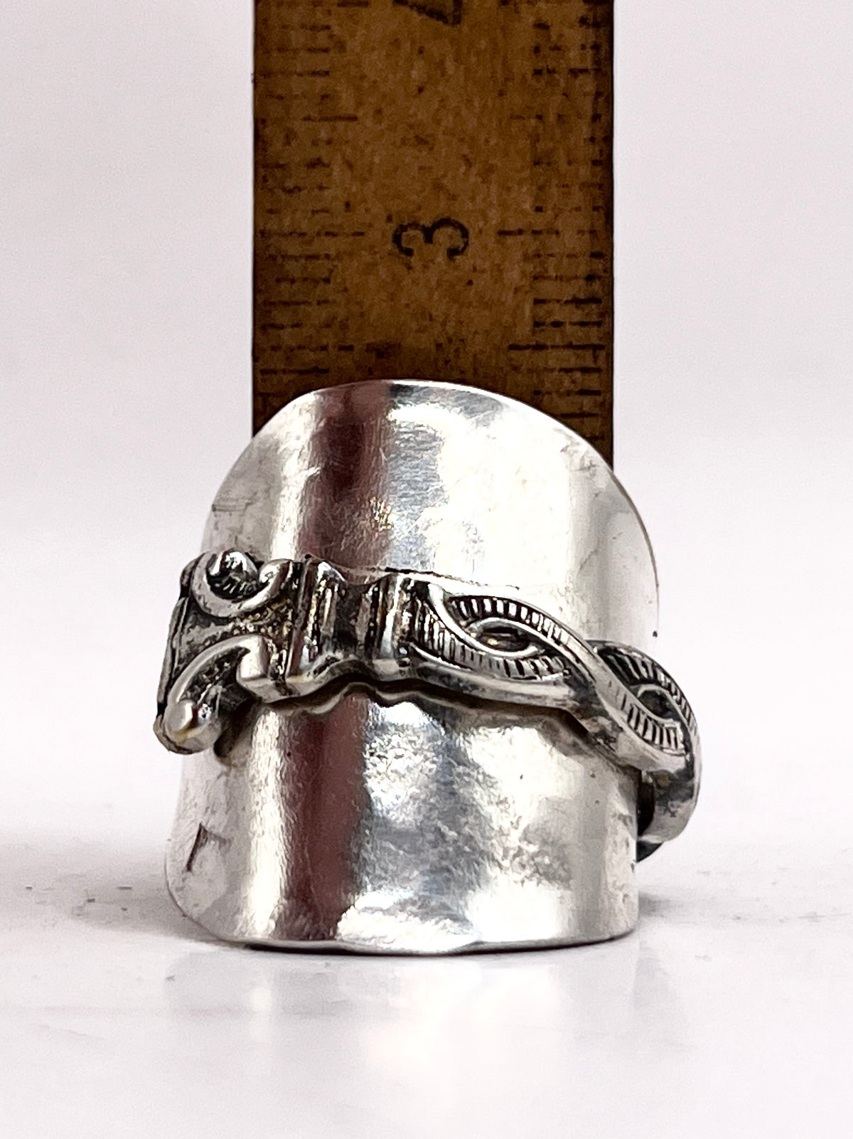 Anello Intero Intreccio ricavato da un cucchiaino antico in lega d’argento – vista 6