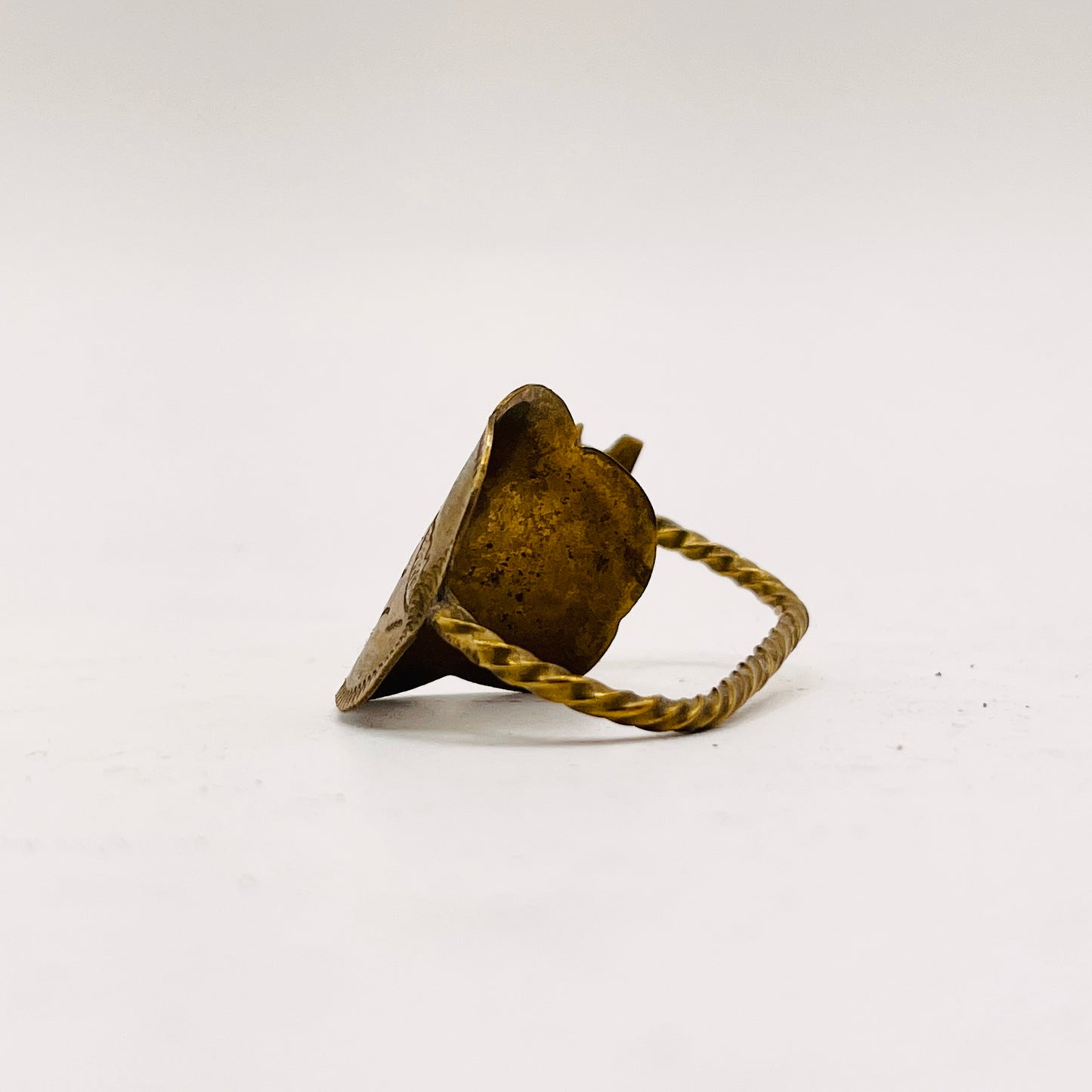 Anello Artigianale “Wayang Kulit” Mod. DOPPIO  Realizzato con Antica posata in OTTONE (Prima Metà del ’900)