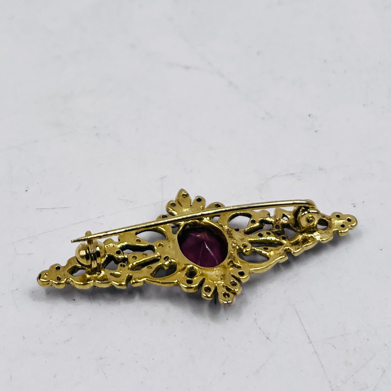 Anello Artigianale SPILLA AMETISTA Mod. SPILLA Realizzato con Antica spilla in Argento (Prima Metà del ’900)