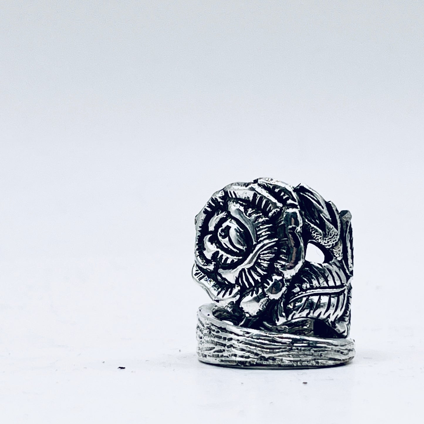 Anello Artigianale ROSA GRANDE Mod. SPIRALE/CLASSICO  Realizzato con Antica posata in Argento (Prima Metà del ’900)