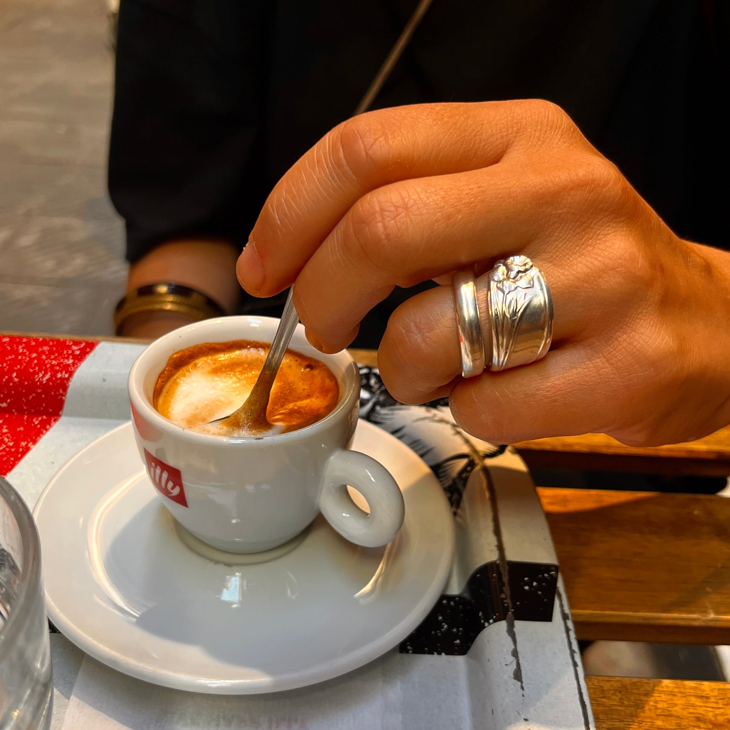 Anello Artigianale NARCISO Mod. CLASSICO/SPIRALE  Realizzato con Antica posata in Argento (Prima Metà del ’900)