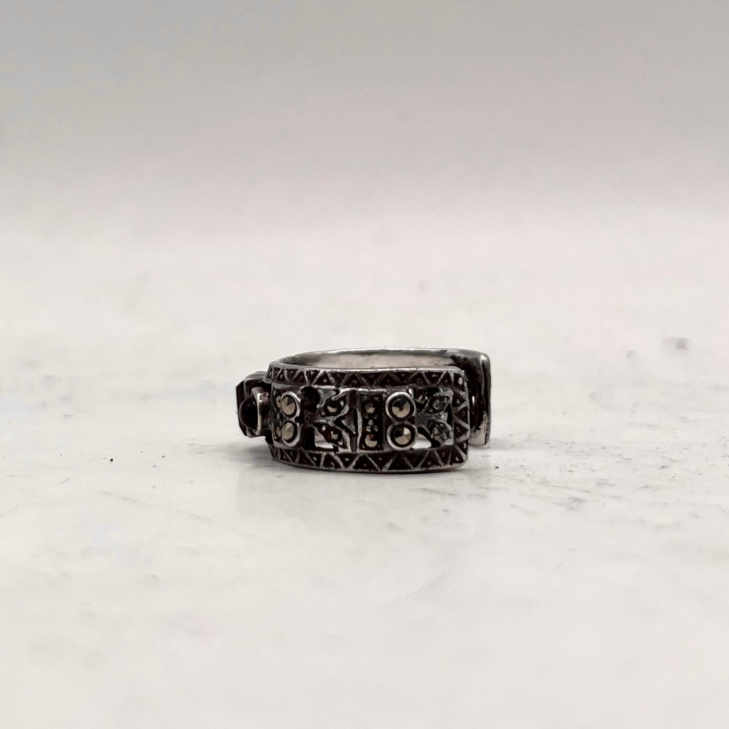 Anello Artigianale SPILLA ONICE Mod. SPILLA Realizzato con Antica spilla in Argento (Prima Metà del ’900)